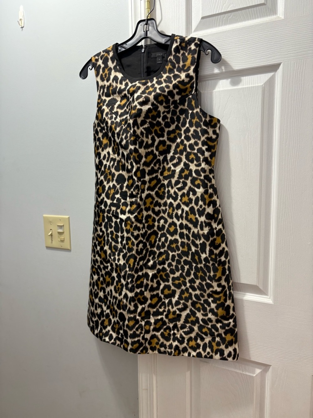 J Crew Sleeveless Leopard Print Shift Dress Size 6 NWT